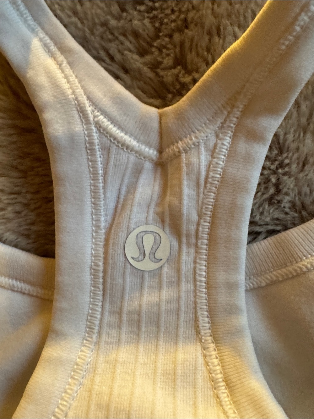 lululemon athletica White Ribbed Racerback Tank - Picture 3 of 6
